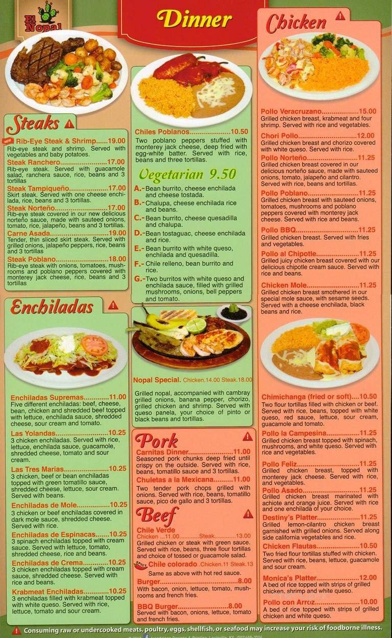 Menu page 1