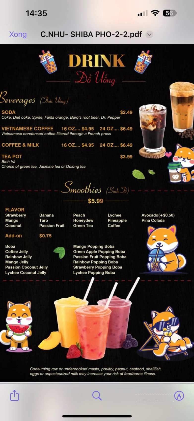 Menu page 2