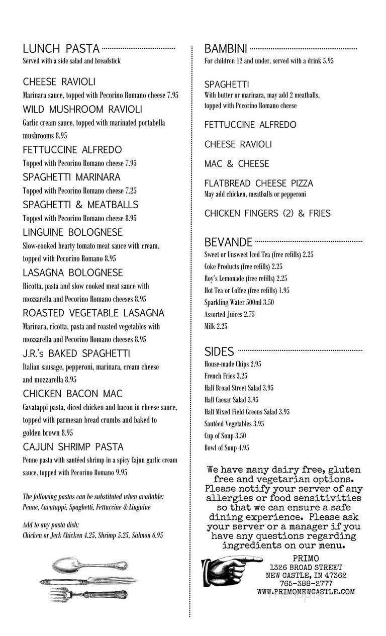 Menu page 1