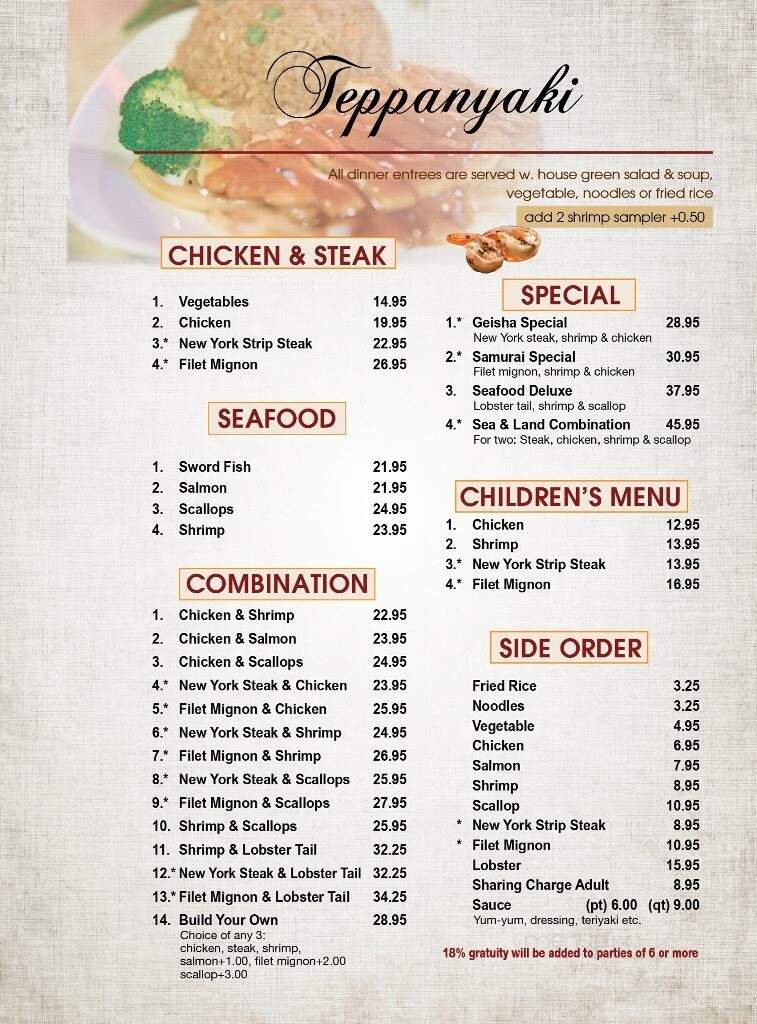Menu page 1