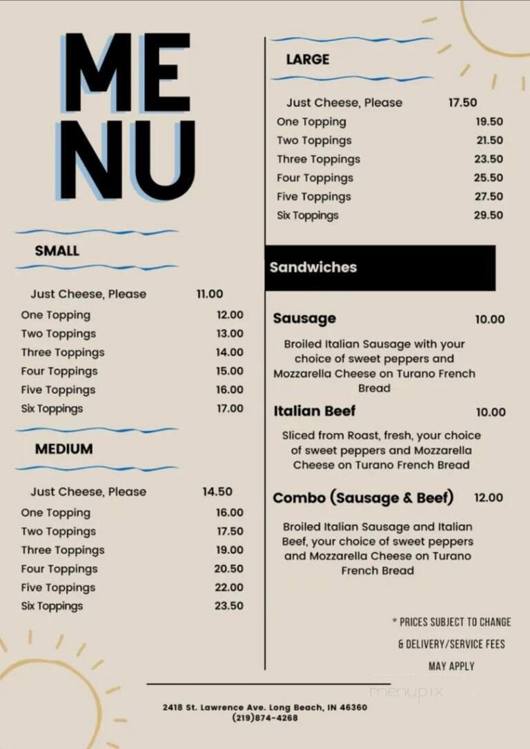 Menu page 1