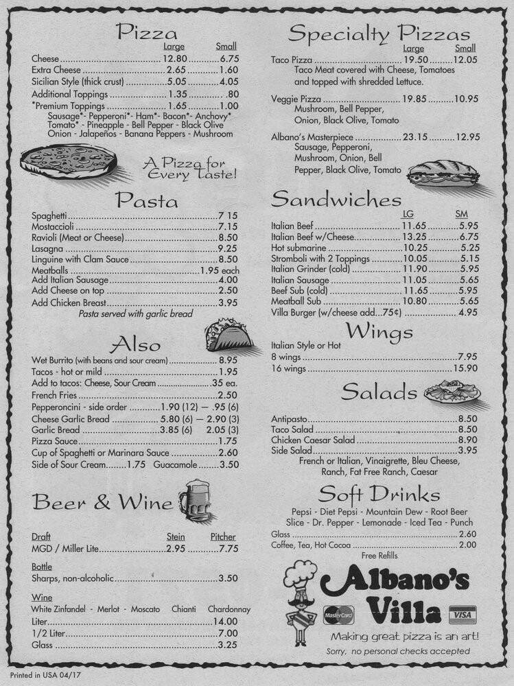 Menu page 1