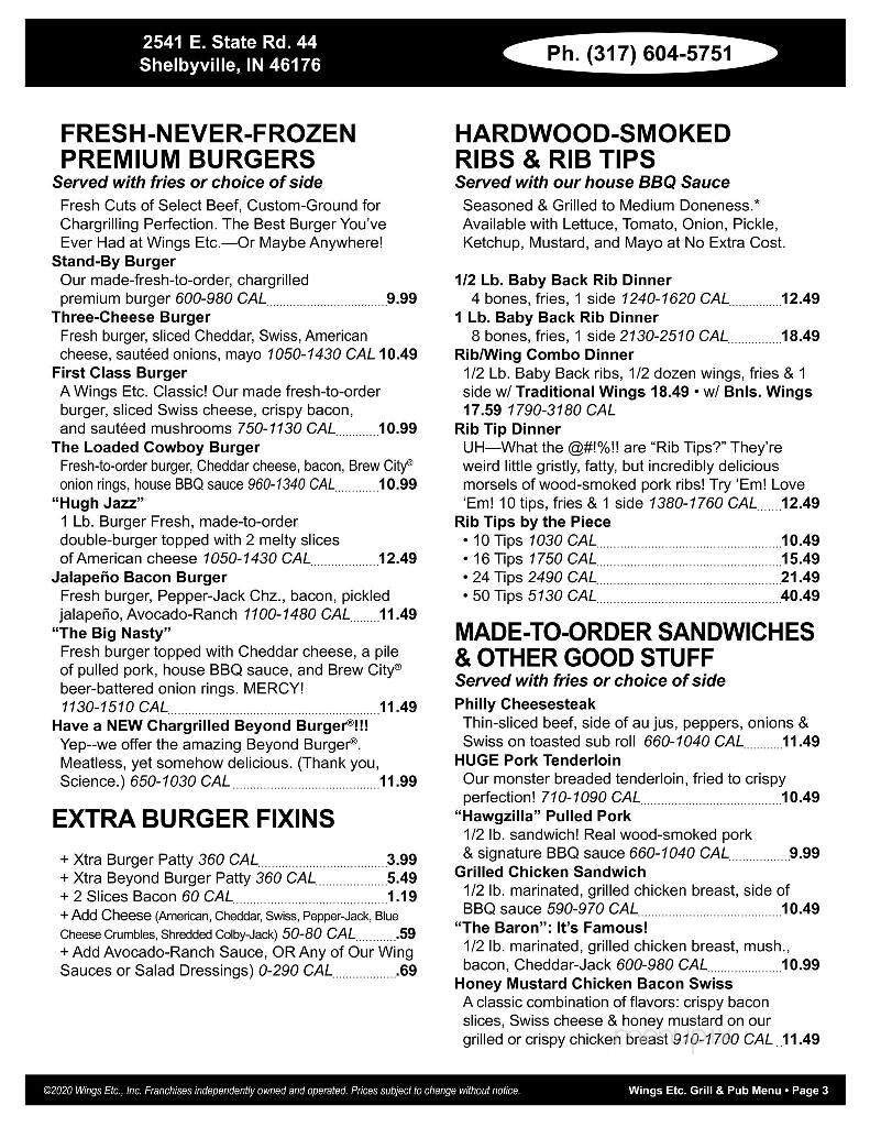 Menu page 2