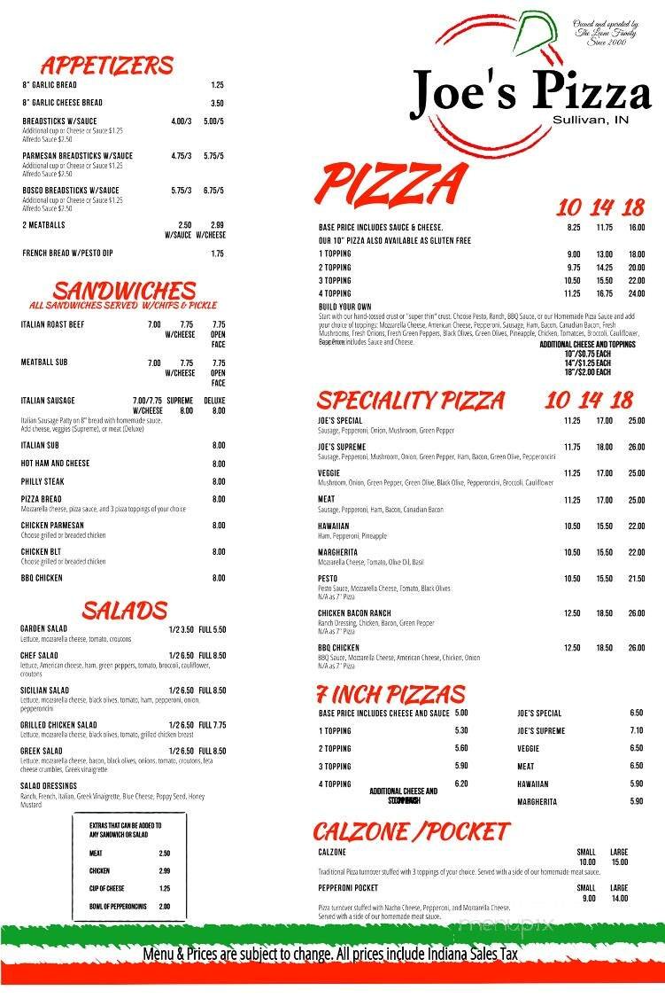 Menu page 1