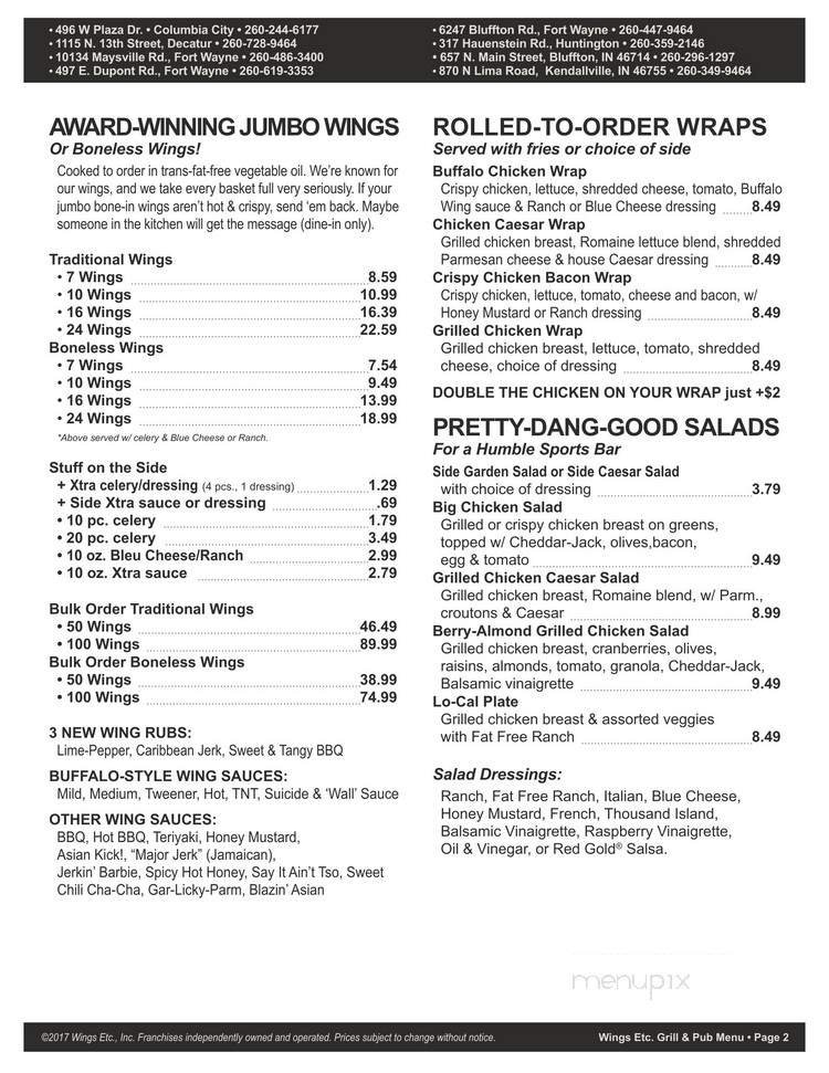Menu page 2