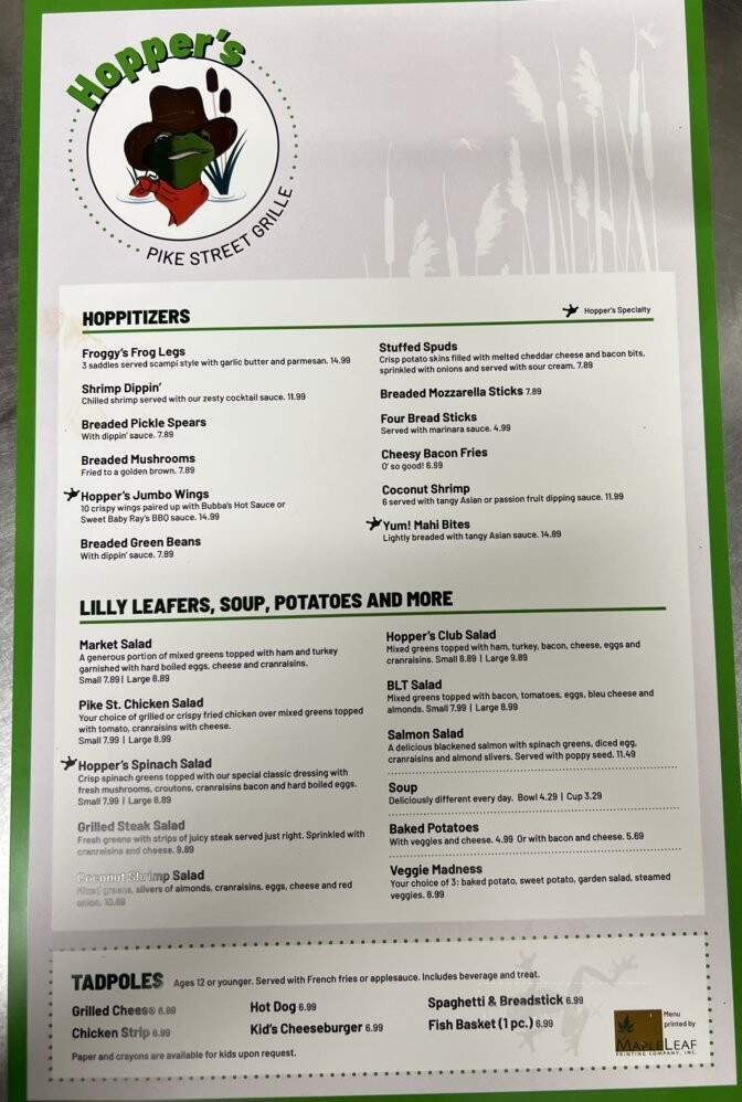 Menu page 1