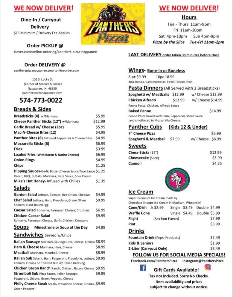 Menu page 1