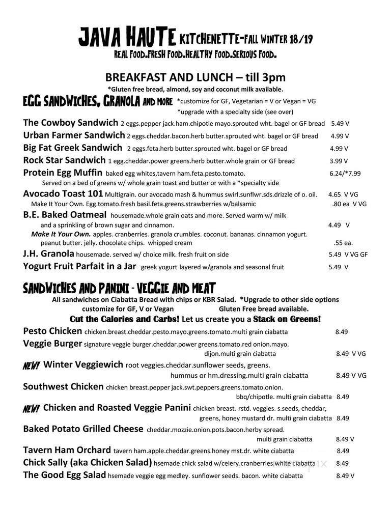 Menu page 1