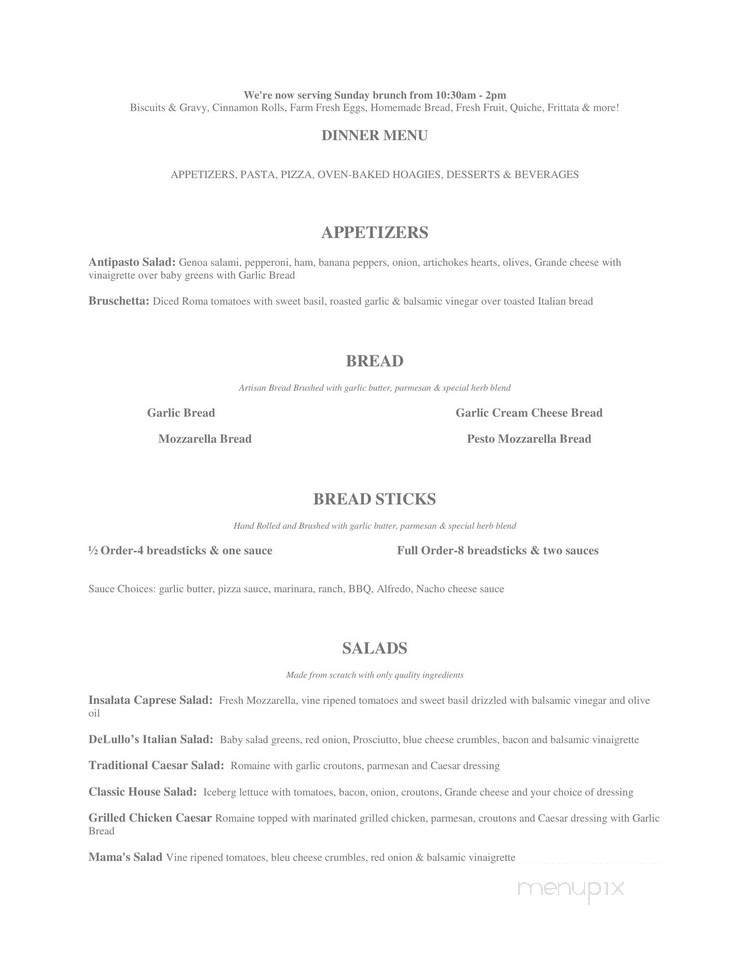 Menu page 1