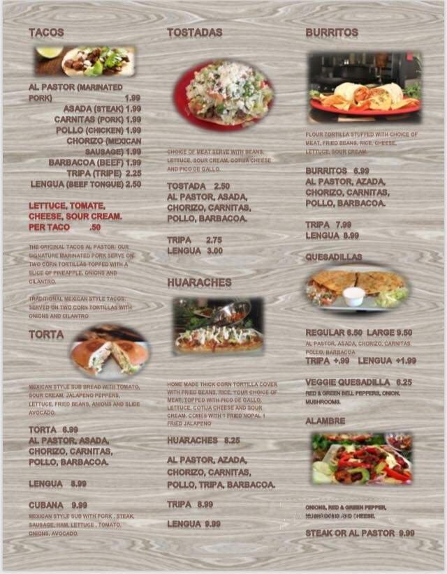 Menu page 1