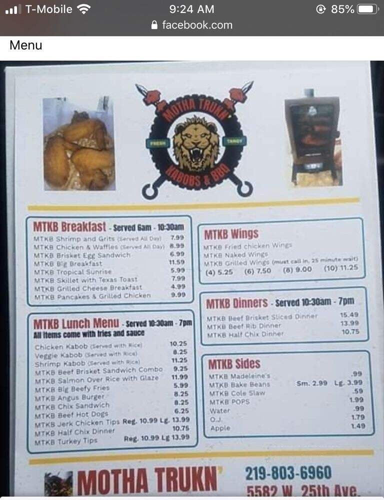 Menu page 1