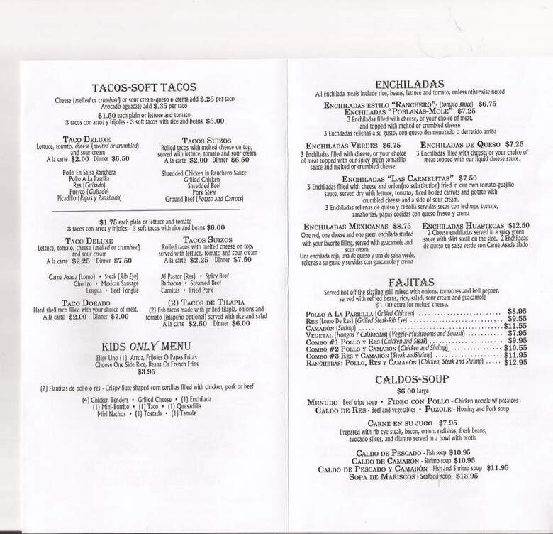 Menu page 1