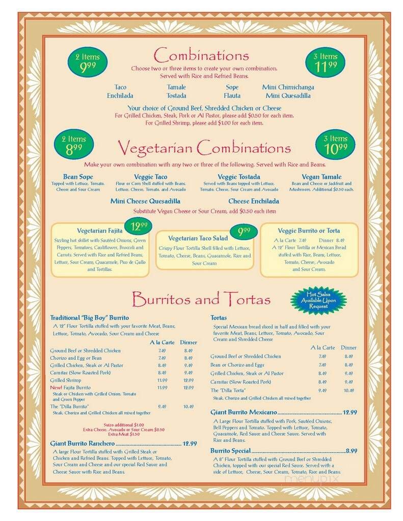 Menu page 1