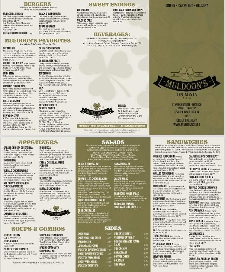 Menu page 1
