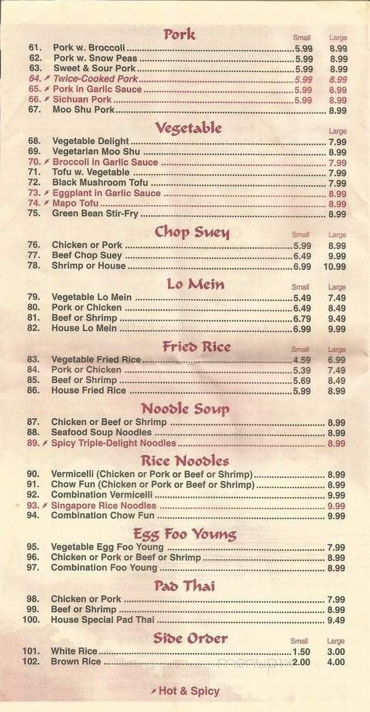 Menu page 1
