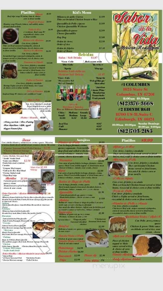 Menu page 1