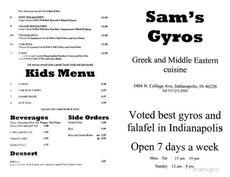Menu page 1
