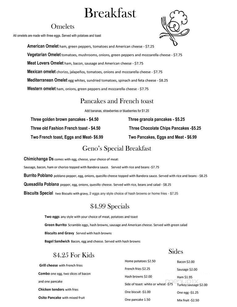 Menu page 1