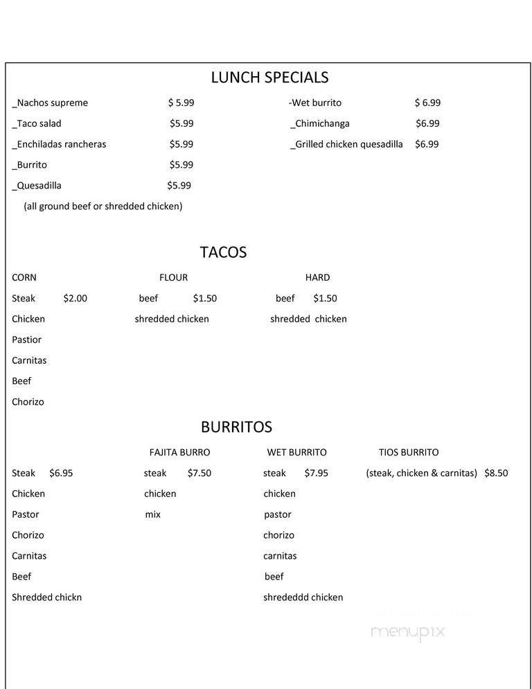 Menu page 1