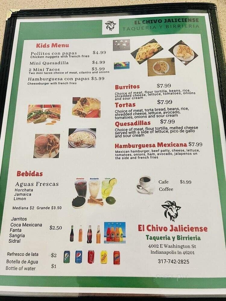 Menu page 1