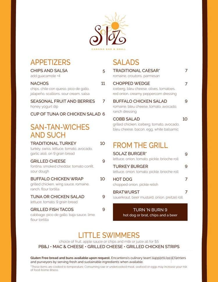 Menu page 1