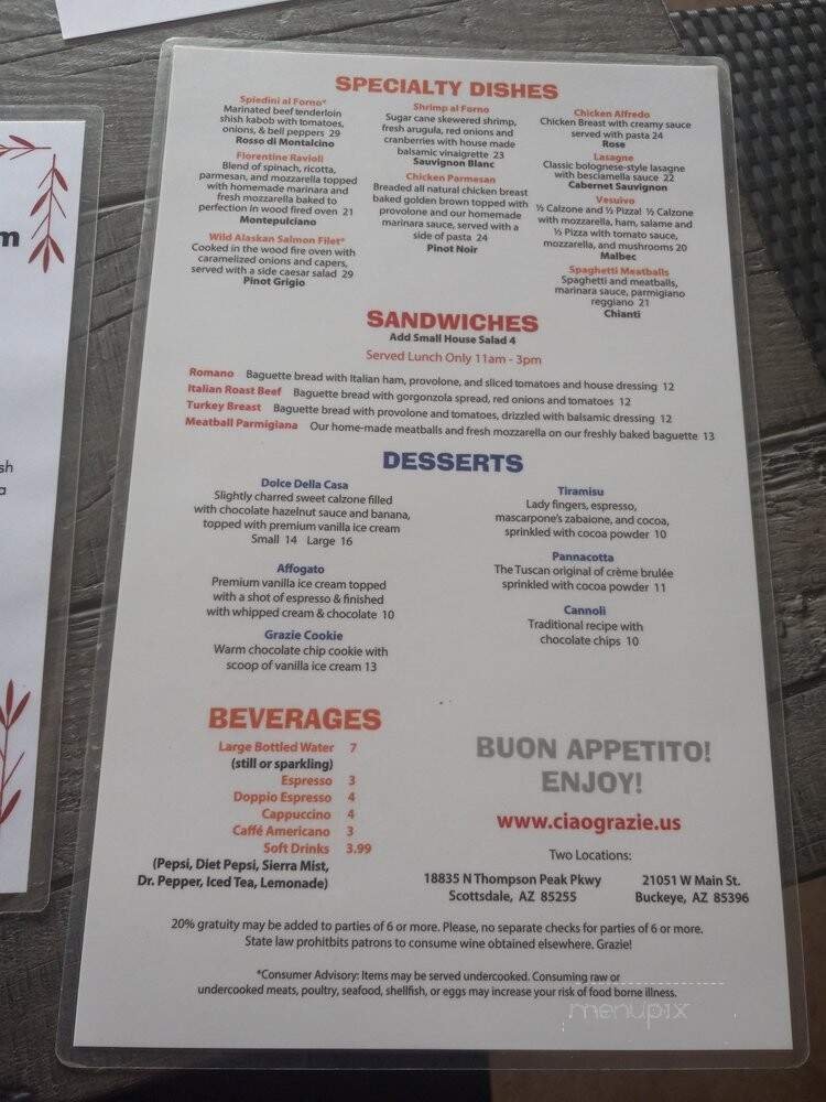 Menu page 1