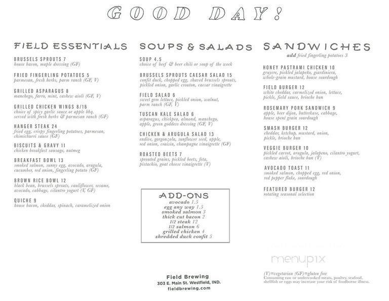 Menu page 1