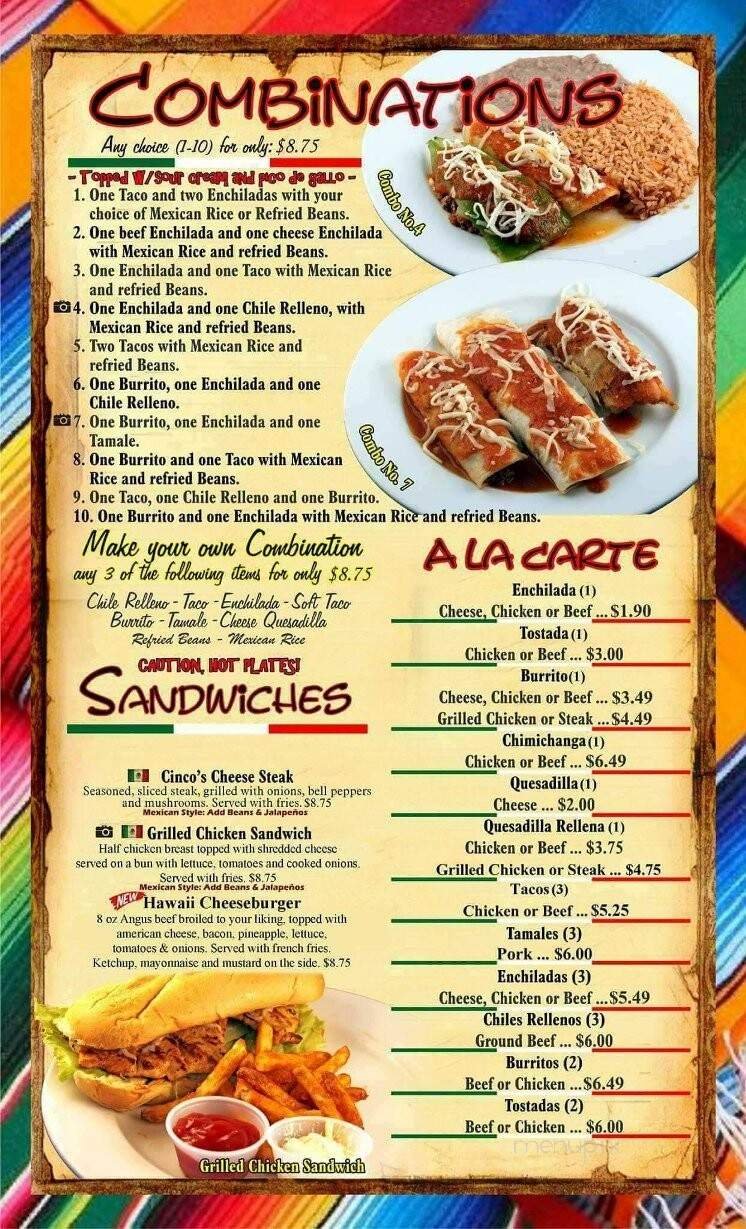 Menu page 1