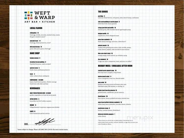 Menu page 1