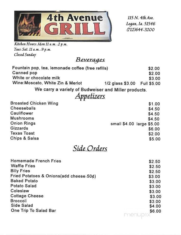 Menu page 1