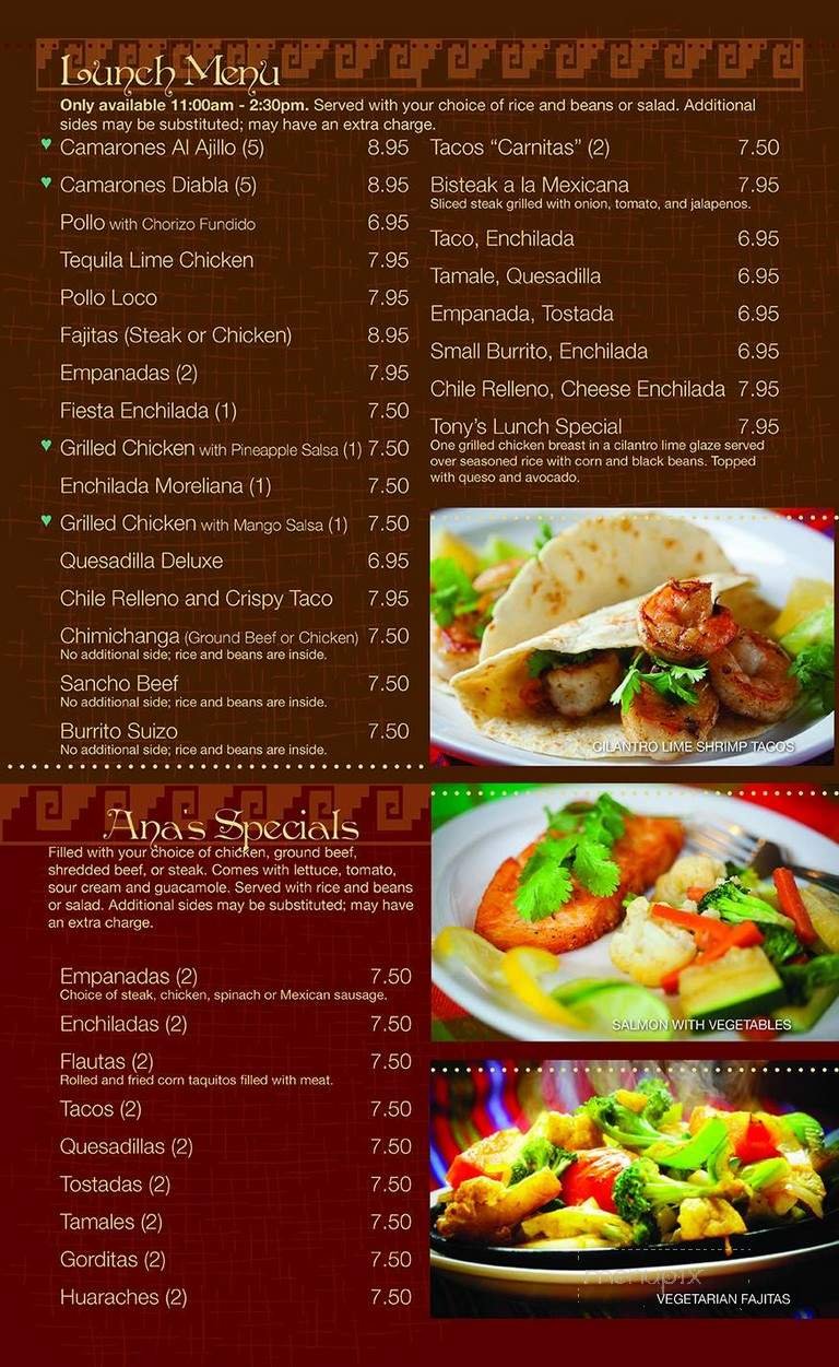 Menu page 1