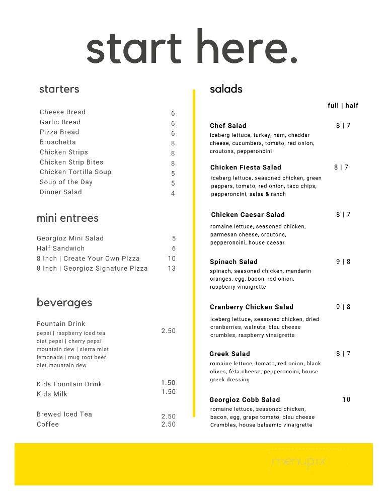 Menu page 1