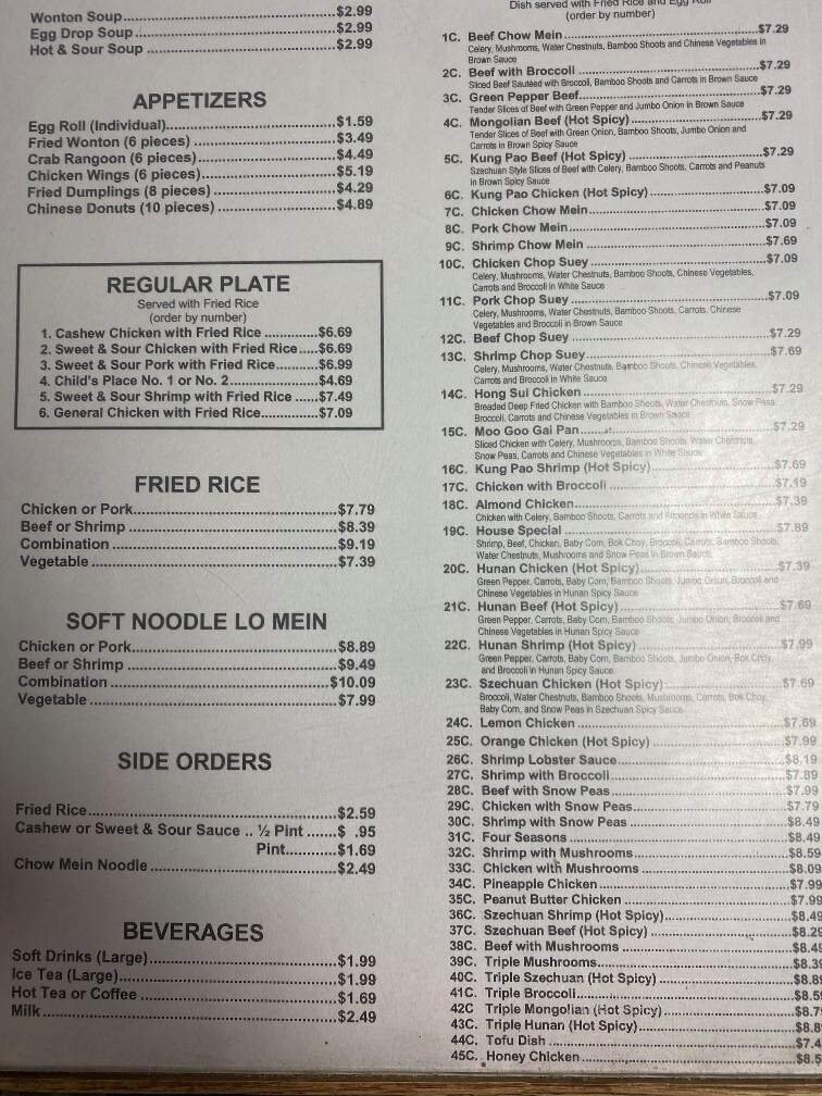 Menu page 1