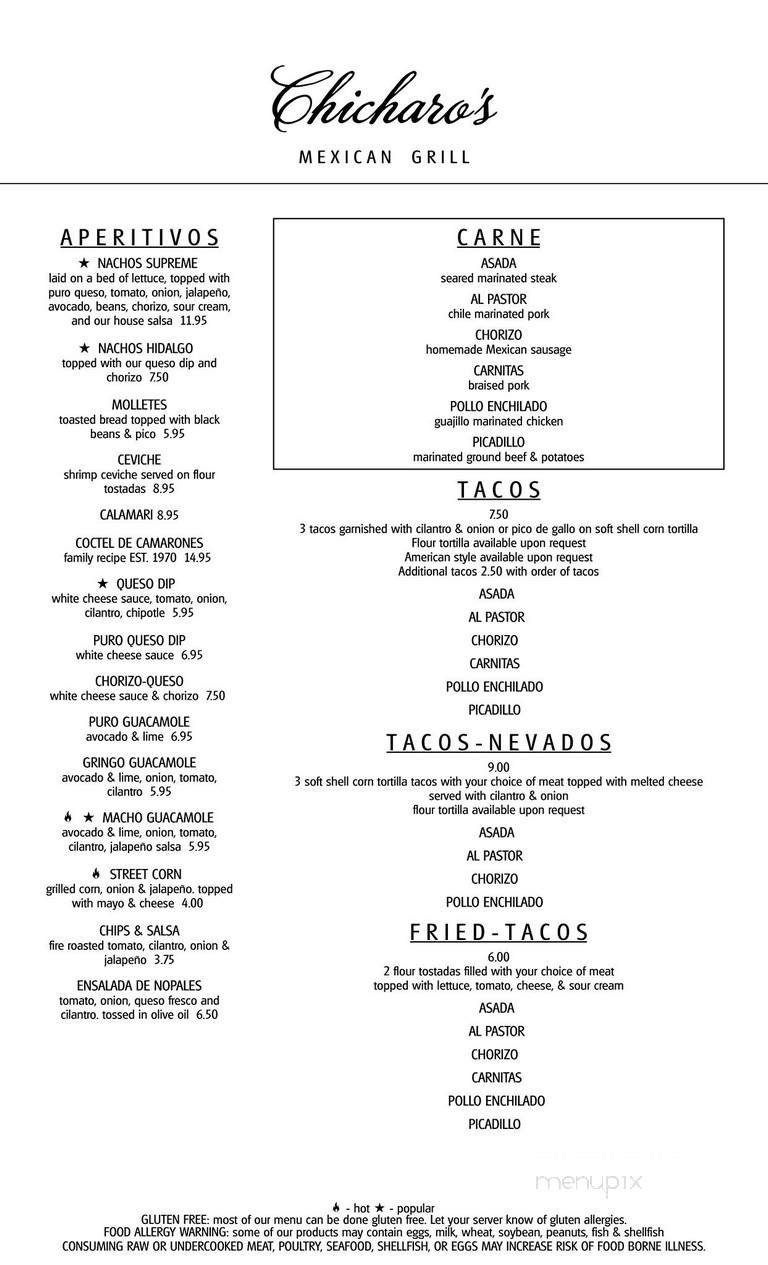 Menu page 1
