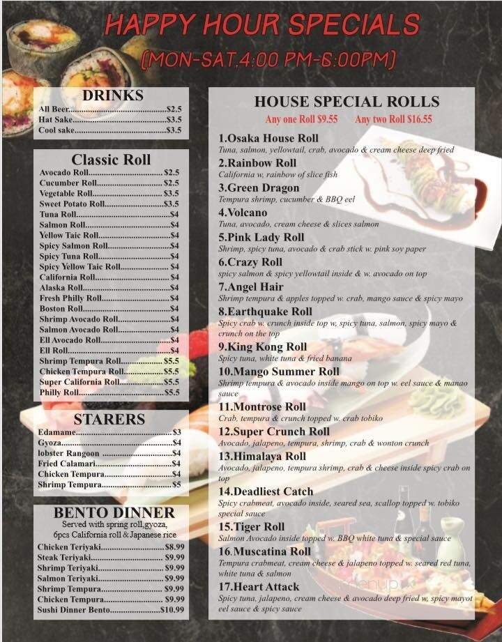 Menu page 1