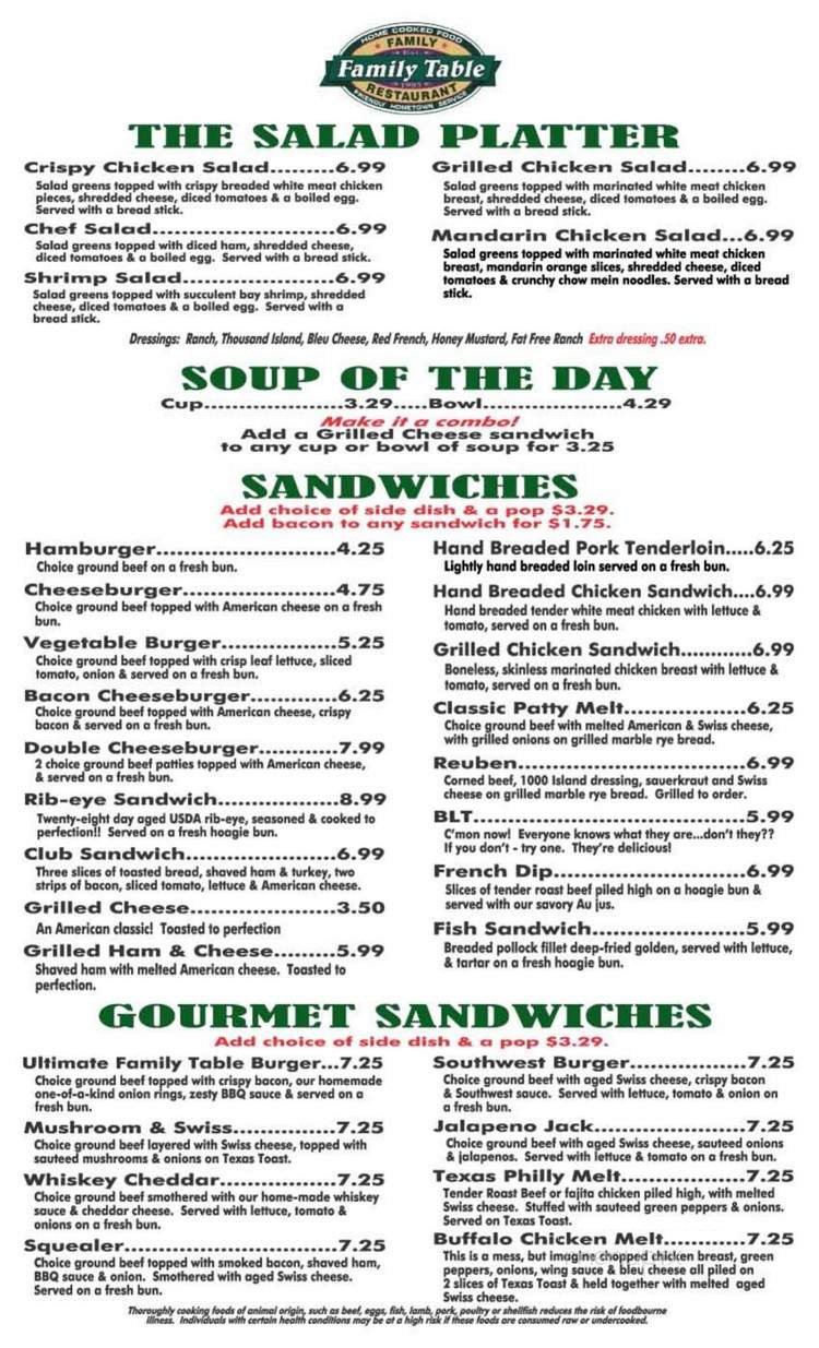 Menu page 1