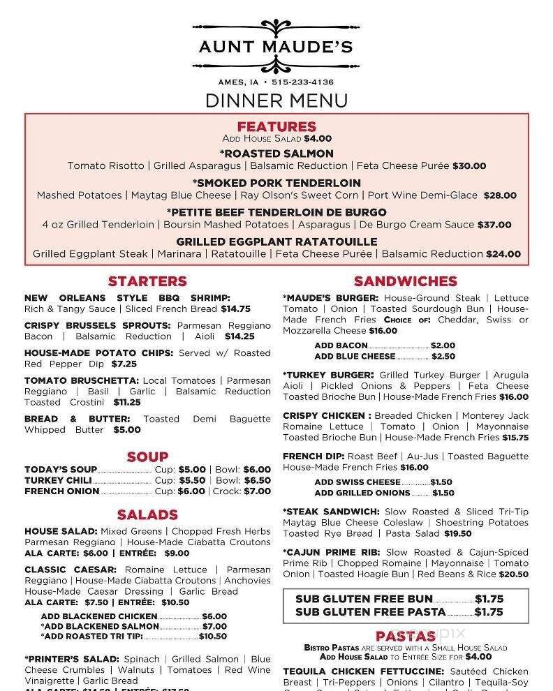 Menu page 1
