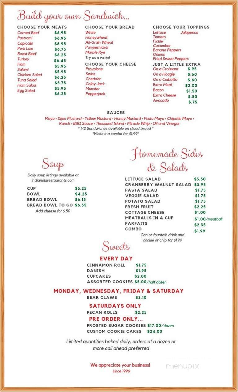 Menu page 2
