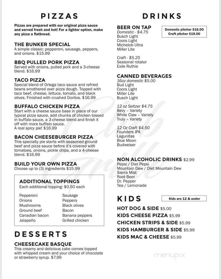 Menu page 1