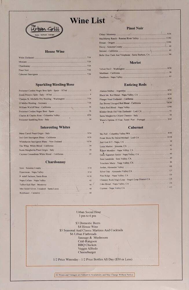 Menu page 1