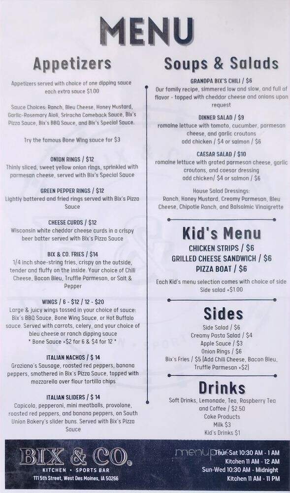 Menu page 1