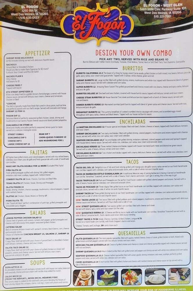 Menu page 1
