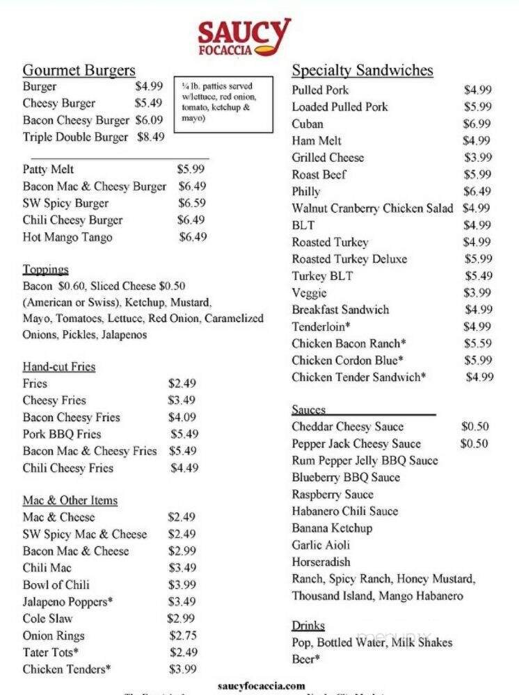 Menu page 1