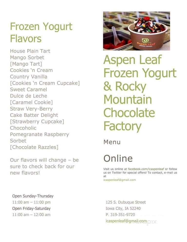 Menu page 1