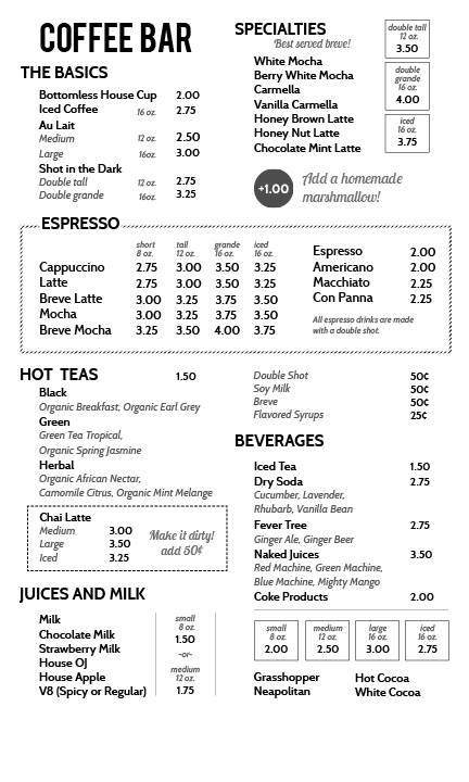Menu page 1