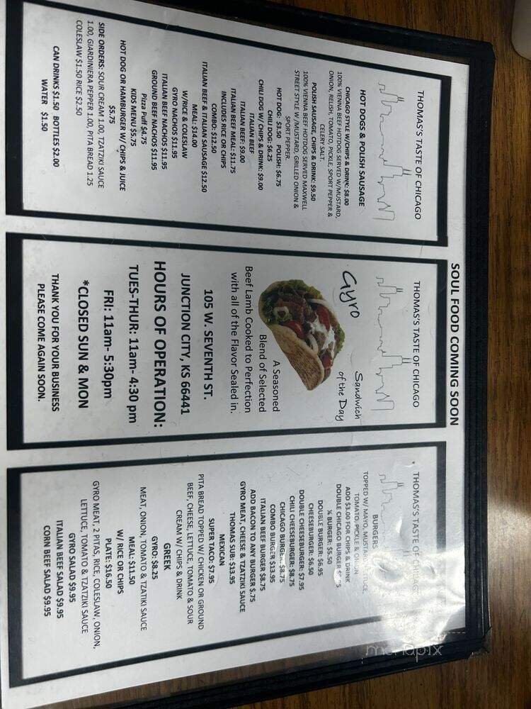 Menu page 1
