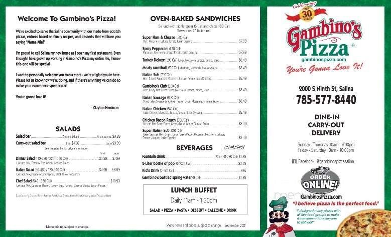 Menu page 1