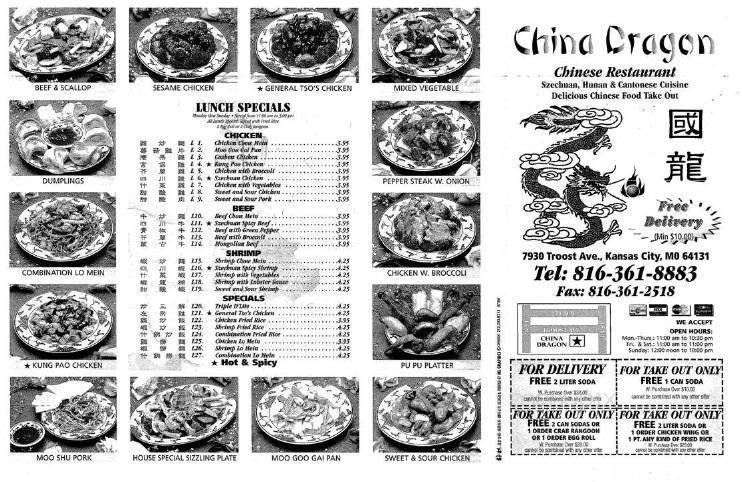 Menu page 1