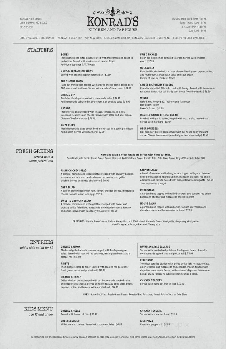 Menu page 1