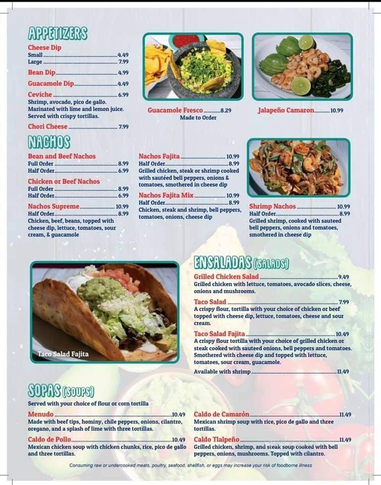 Menu page 1